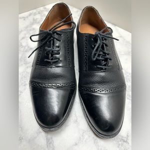 Giorgio Brutini Black Lace Up Mens Oxford Cap Toe Dress Shoes Size 9.5D Brazil